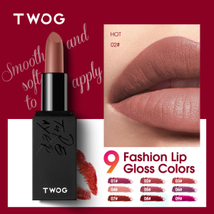 TWOG wholesale 9 fashion colors matte lipsticks waterproof matte lip stick long lasting cosmetic makeup lipstick