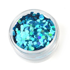 Use a biodegradable glitter powder that sparkles on your face and arms.