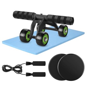 Wellshow Sport Bodybuilding Home Gym Equipment Fitness 4 Wheels Abdominal Trainer Wheel Abc Roller For Core Workout