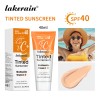 Lakerain Lightweight Tinted Sunscreen,Mineral Vitamin C Sun Cream,Daily Light‑Coverage Sun Protection Cream for Face Skin Care