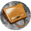 Kelly Bag Women's One-Shoulder Diagonal Bag 2022 New Trendy Crocodile Leather Platinum Bag