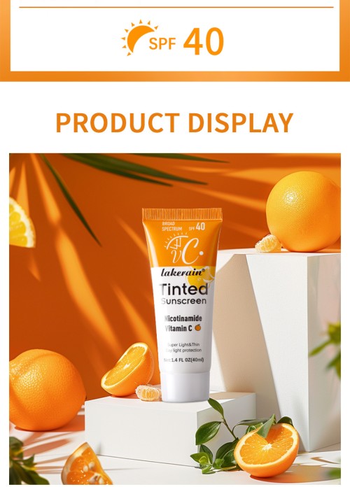 Lakerain Lightweight Tinted Sunscreen,Mineral Vitamin C Sun Cream,Daily Light‑Coverage Sun Protection Cream for Face Skin Care