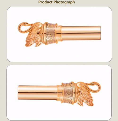 Customized Creative Design Round PU Leather Metal Zinc Alloy Shell Universal Lipstick Empty Tube