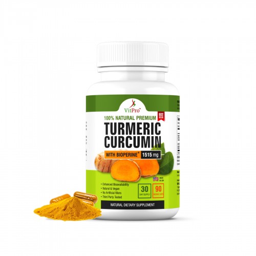 VitPro Turmeric Curcumin with BioPerine 1515mg Natural Joint&Healthy Support-90Capsules