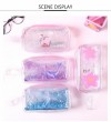 Candy Color Waterproof PVC Cosmetic Makeup Bag  Wholesale Quicksand effect Travel Portable Pouch Bag for Girls