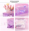 Candy Color Waterproof PVC Cosmetic Makeup Bag  Wholesale Quicksand effect Travel Portable Pouch Bag for Girls