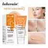 Lakerain Lightweight Tinted Sunscreen,Mineral Vitamin C Sun Cream,Daily Light‑Coverage Sun Protection Cream for Face Skin Care