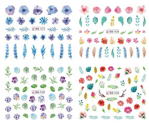 1 Big Sheet Water Sticker Nail Art Daisy Sakura Lavender Floral Dry Flower Decal Transfer Tattoo Charm Tips