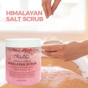 340g natural pink Himalayan organic body exfoliating whitening salt scrub