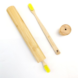 Bamboo wooden toothbrush 100% biodegradable hang hole toothbrush