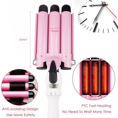 Ceramic Triple Barrels Hair Waver Curler