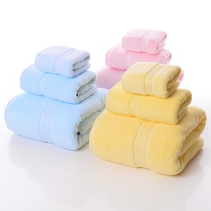 China Factory Supply Solid Color 100% Cotton Hotel Bath Towel Set