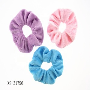 Cotton Beads Wholesale Women Hair Elastic Custom Velvet Bath Scrunchie