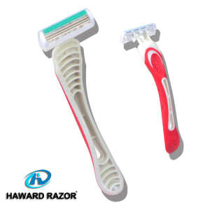 D315L HAWARD rubber handle three blade shaving razor