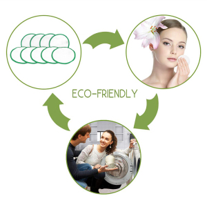 Eco Friendly Non-Toxic Face Reusable 2 Layer Make Up Remover Pads Washable Makeup Remover Pads with Organic Bamboo Cotton