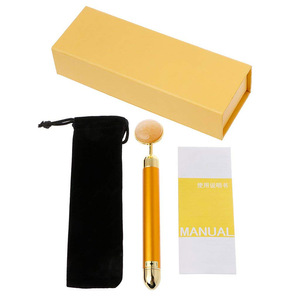 Factory Supply vibration facial massager 24k golden bar cosmetic magnetic massage stick beauty pulse skin care japan