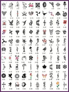 Henna Tattoo Book 3 Airbrush Tattoo Stencils 100pcs Totem Theme Picture