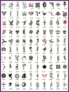 Henna Tattoo Book 3 Airbrush Tattoo Stencils 100pcs Totem Theme Picture
