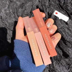 HERORANGE water proof liquid lipstick oem make up 6 shades with cute packaging mineral MSDS waterproof liquid lipstick