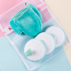 Hot Selling Washable Face Cleansing Gloves Private Label Reusable Facial Cloth Makeup Remover Headband Makeup Remover Pad