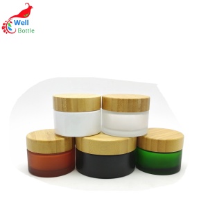 In stock bamboo product 5g 15g 30g 50g 100g empty cosmetic jar and face cream jar with bamboo lids GJ-205RL