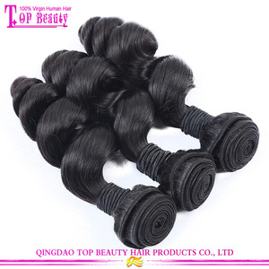 Machine make the weft can perm can dye 100% virgin human hair loose wave malaysian hair bundles