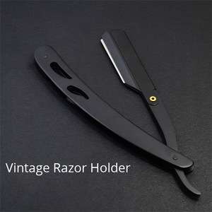 Men Barber Tools Hair and Blades Antique Black Folding Shaving Knife Stainless Steel straight razor