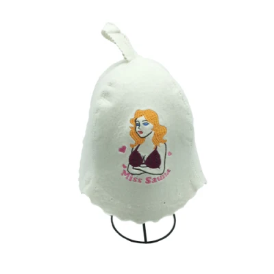 New Arrival Anti Heat Bath Head Sheep Wool Felt Sauna Hat Russian Sauna Hat with Hang Loop