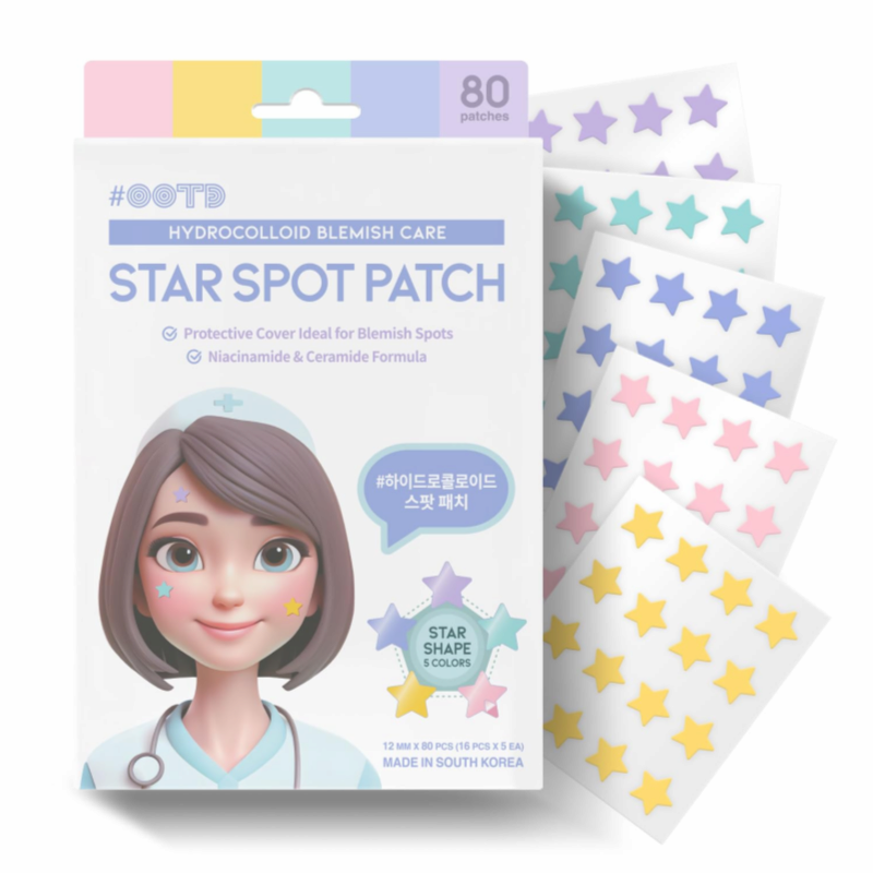 OOTD Star Spot Acne Pimple Patch For Face Hydrocolloid Niacinamide Ceramide Cute Pastel Colors
