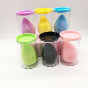 Plastic cylinder Hydrophilic Foam Face Cosmetic puff Make Up Foundation Blending Blender Beauty  Latex Free Makeup Sponge