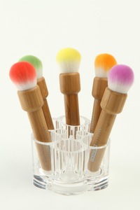 Professional portable 3 size candy color natural bamboo handle blush handmade makeup brush