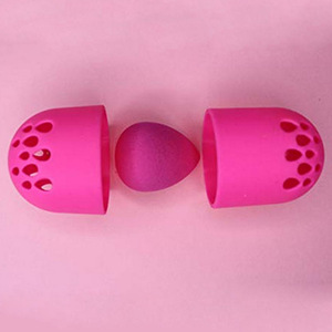 Silicone Glam Drop Beauty Sponge Travel Case - Foundation Sponge Carrying Case Holder -Silicone Makeup Sponge Holder