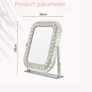 Square Crystal diamond LED makeup mirror desktop hollywood vanity mirror smart sensor switch illuminated cosmetic mirror