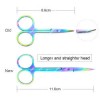 Stainless Steel European Style Rainbow Color Beautiful Crane Scissors eyebrow Beard Beauty Shear Fabric Cutting Scissors