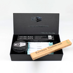 Teeth Whitening Home Kits with Organic Coconut Activated Charcoal Powder oil pulling and toothbrush toothpaste