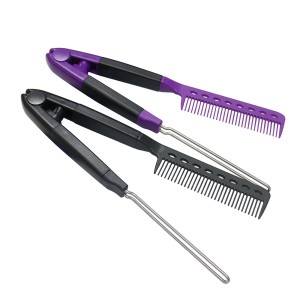 V Type Washable Folding Hair Straightener Comb DIY Salon Hairdressing Brush Styling Tool Accessories