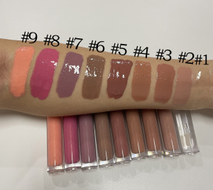 Vendor custom new heart shaped lip gloss tubes packaging plumping glossy nude gloss private label