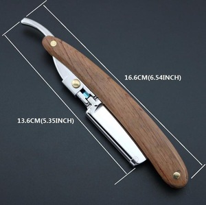 Wooden Handle Polish Mens Straight Shaving Razor Replaceable blade razor