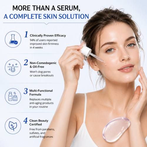 Advanced PDRN Copper Peptide Serum with GHK-Cu Hyaluronic Acid & Hydrolyzed Collagen Face Serum for Firming Skin Care Elasticity