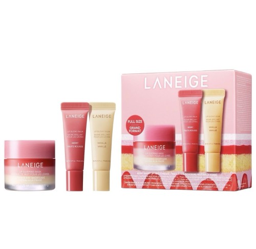LANEIGE Berry Sweet Lip Trio Lips Set: Strawberry Lip Sleeping Mask + Balm