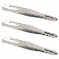 (3 Pack) Flat Tweezers Stainless Steel Flat Tweezers Hair Plucker for Hair and Eyebrows Beauty Personal Care