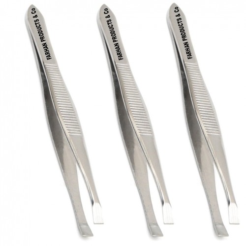 (3 Pack) Flat Tweezers Stainless Steel Flat Tweezers Hair Plucker for Hair and Eyebrows Beauty Personal Care