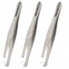 (3 Pack) Flat Tweezers Stainless Steel Flat Tweezers Hair Plucker for Hair and Eyebrows Beauty Personal Care