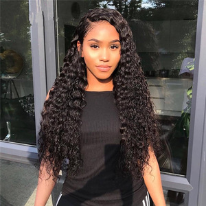 120% 150% 180% 250% Density Pelucas Full Cuticle Aligned Pre-plucked Human Hair Front Lace Wigs For Black Women, Curly Perruques