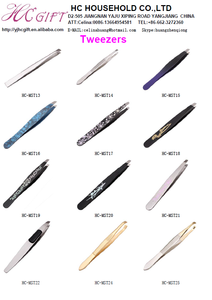 2019 new style stainless steel gold eyebrow tweezers with hole