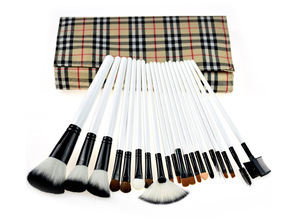 20pcs Pro natural animal hair makeup brushes with leather bag