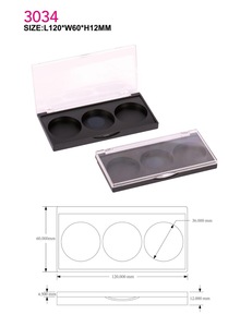 3 colors custom empty plastic eye shadow case custom cosmetic packaging