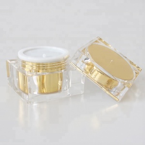 30G Gold Acrylic Square Cosmetic Empty Cream jar