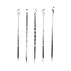 5Pcs Double-end Stainless Steel Blackhead Comedone Pimple Acne Needle Skin Care Tool Set