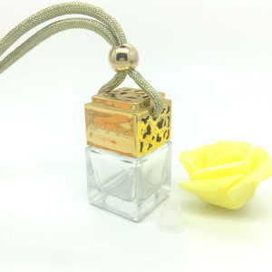 8ml square Glass bottle empty rope wooden cover perfume bottle